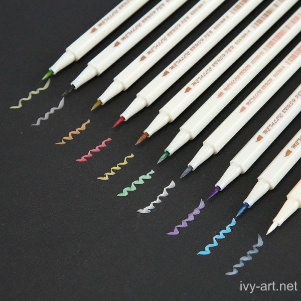 Bút lông mềm 10 màu sắc Metallic Brush Pen