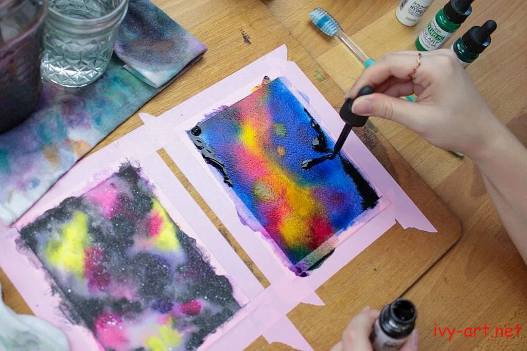 Hướng dẫn vẽ tranh Galaxy bằng màu nước đơn giản - IVY ART materials