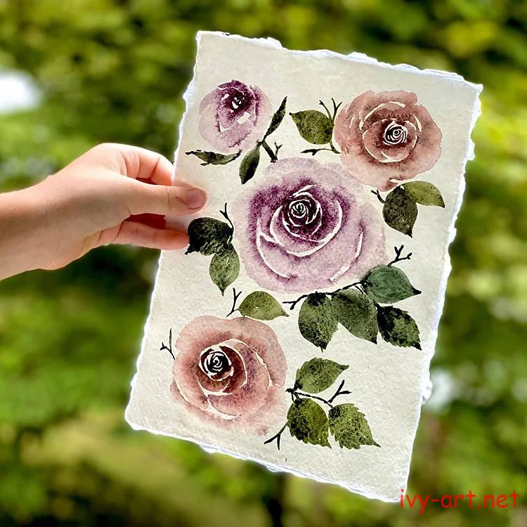 Hướng dẫn vẽ hoa hồng bằng màu acrylic đẹp đơn giản