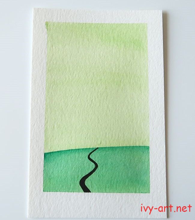 Vẽ tranh con đường bằng màu nước đơn giản