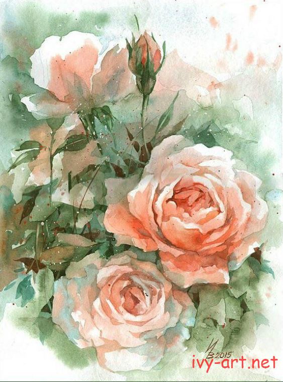 Ý tưởng vẽ hoa hồng bằng màu nước đẹp mà đơn giản